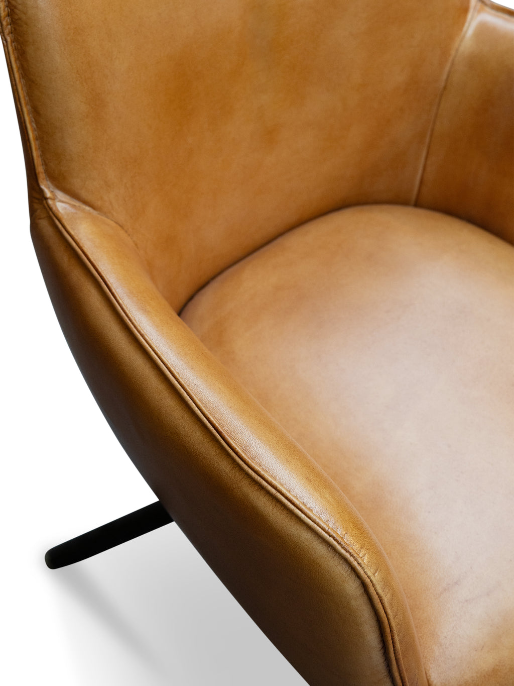 Dining chair SANTOS bull leather 60x63x90cm brown