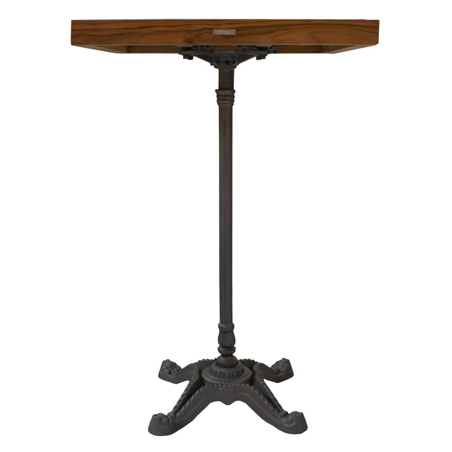 Bistro table marble top w/teak wood IR/BLACK 70x70x102