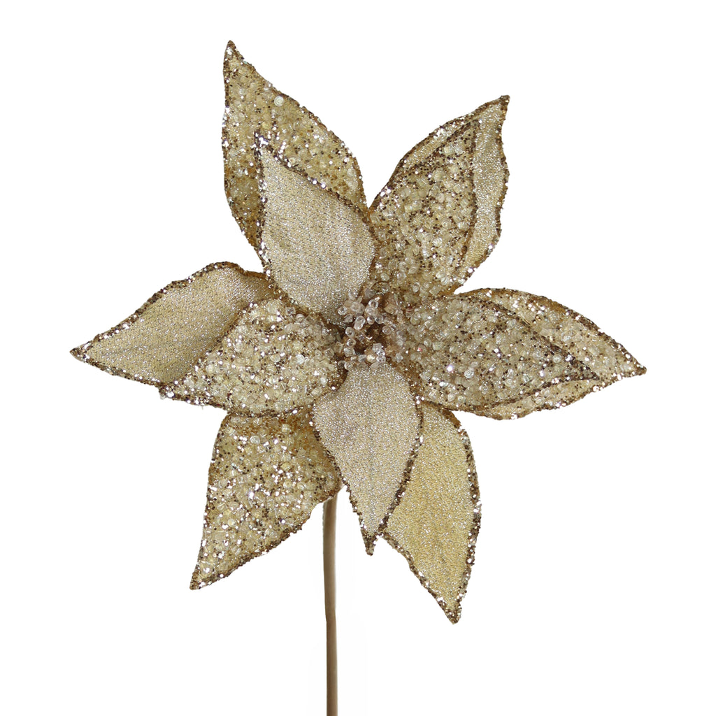 Blume WEIHNACHTSSTERN 60cm gold