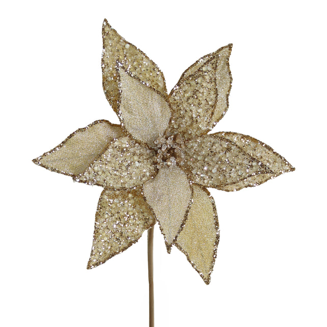 Blume WEIHNACHTSSTERN 60cm gold