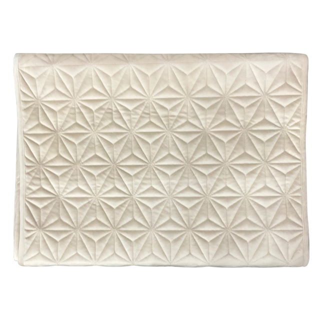 Bed runner off white w/pattern matt velvet 280x66