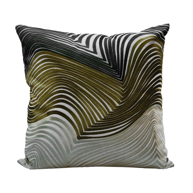 Cushion natural w/ green swirls CO 50x50