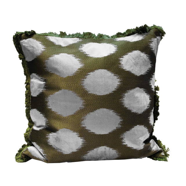 Cushion circles grey/green velvet VI/CO 50x50