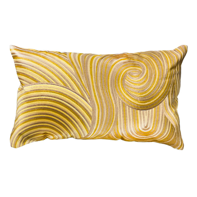 Cushion swirls yellow/natural CO 60x35