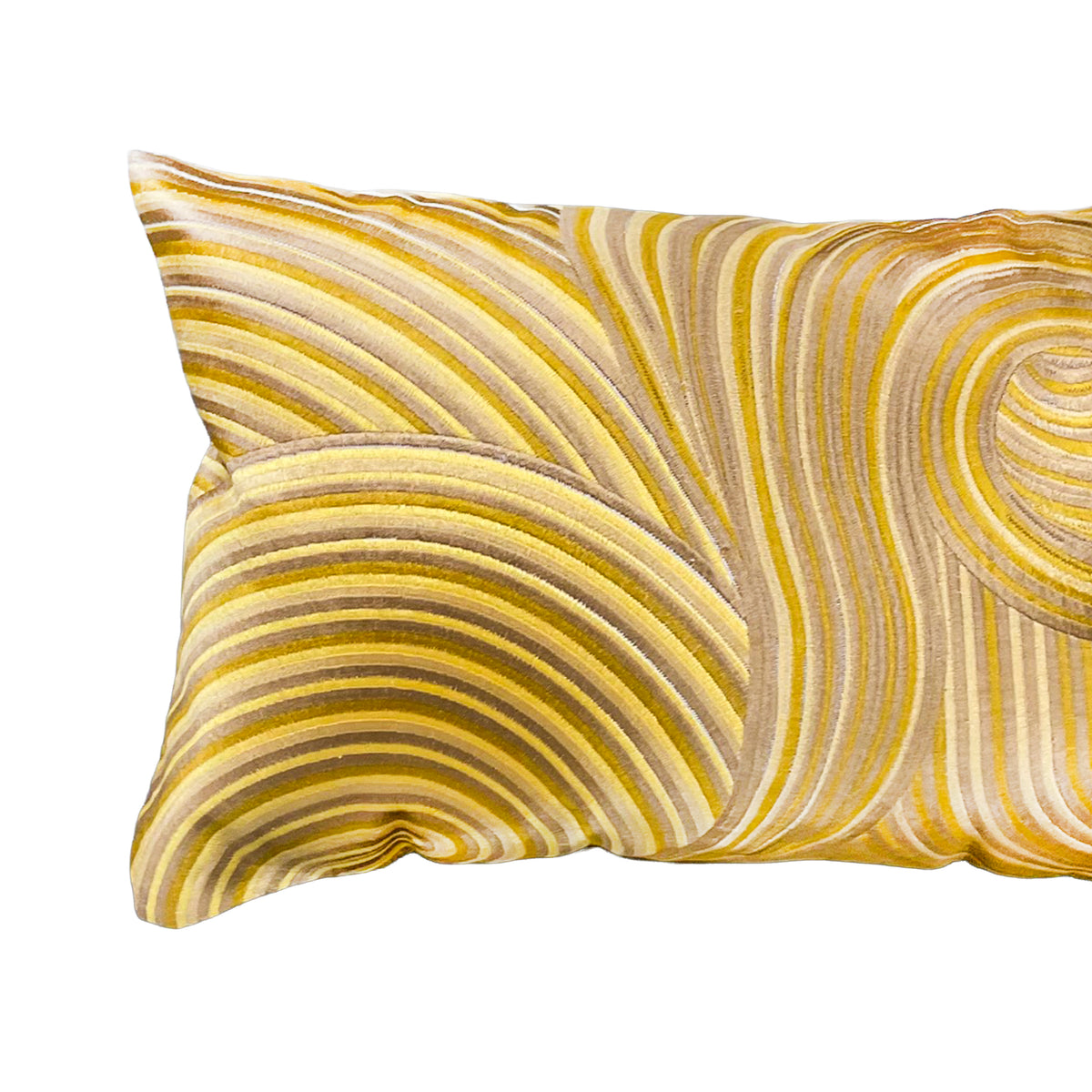 Cushion swirls yellow/natural CO 60x35