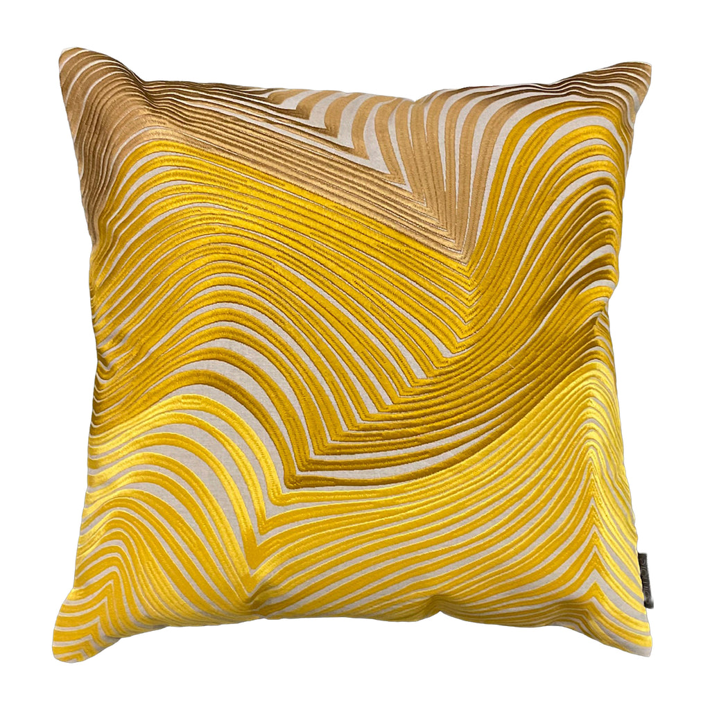 Cushion swirls yellow/natural CO 50x50
