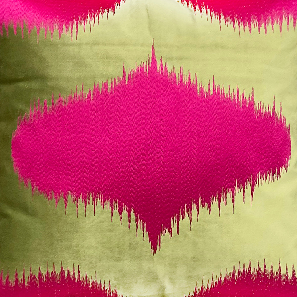 Cushion w/fringe fuchsia/mint velvet VI/CO 50x50