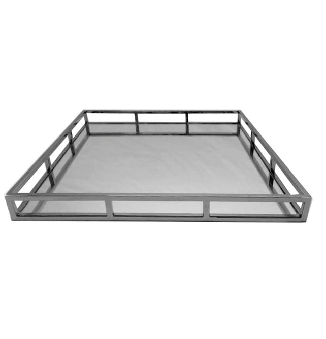 Tray square mirror glass SS/NI 50x50x5