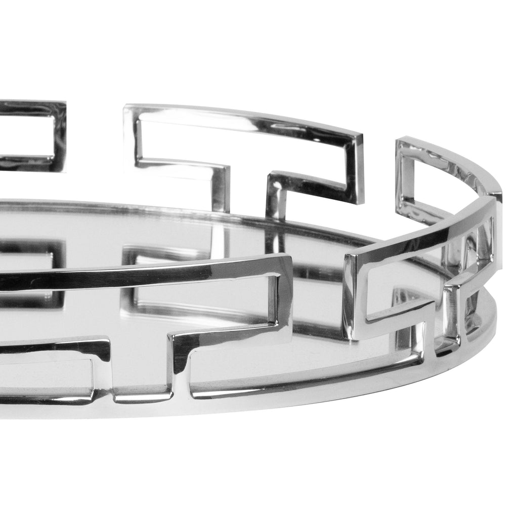 Tray round w/mirror SS/NI polished 48x48x6