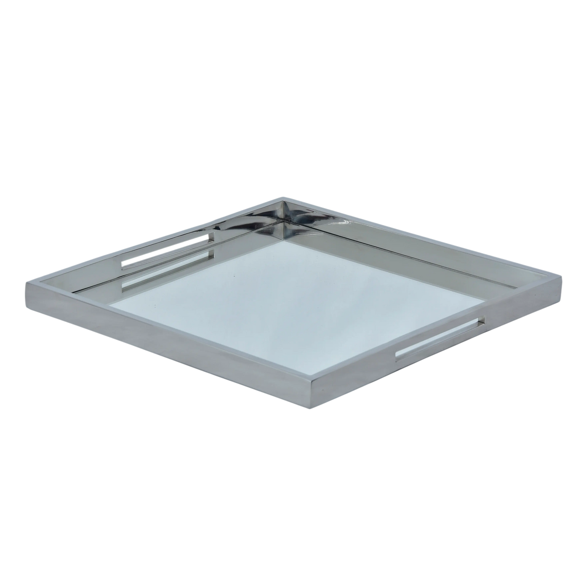 Tray square mirror glass SS/NI 40x40x3