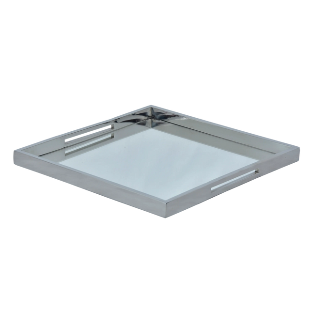Tray square mirror glass SS/NI 40x40x3