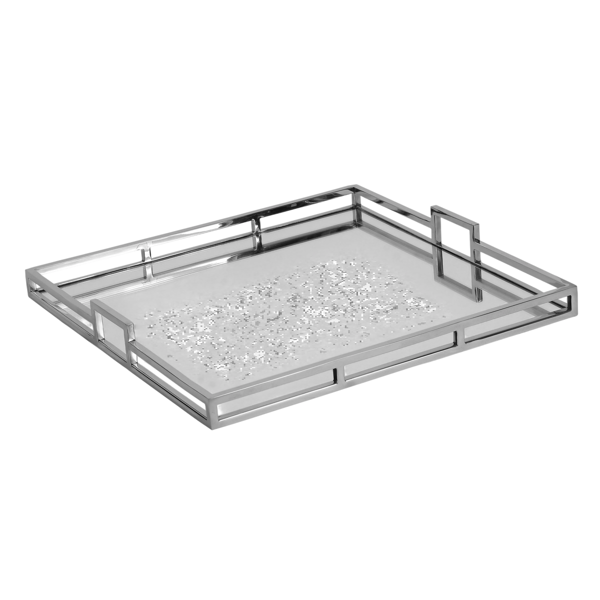SALE Tray square mirror glass SS/NI 50x50x6