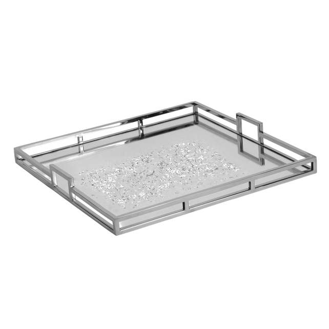 SALE Tray square mirror glass SS/NI 50x50x6