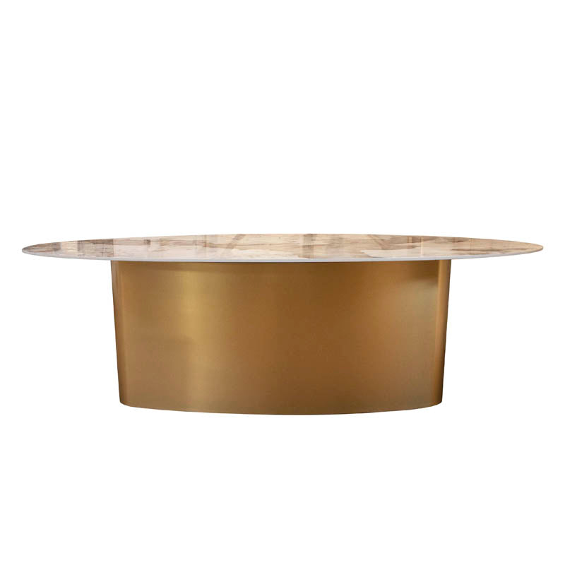 Dining table TOULOUSE ceramic top 240x120x76cm frozen gold