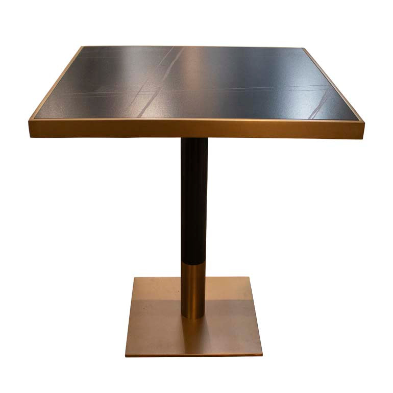 Bistro bar table ceramic top matt black SS/FR.GOLD 70x70x100