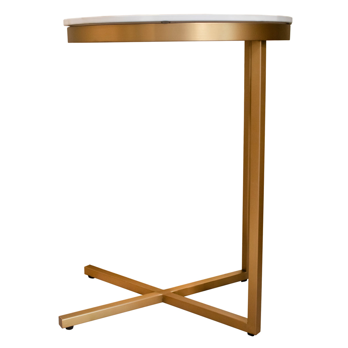 Side table TOULOUSE ceramic top Ø45x61cm frozen gold
