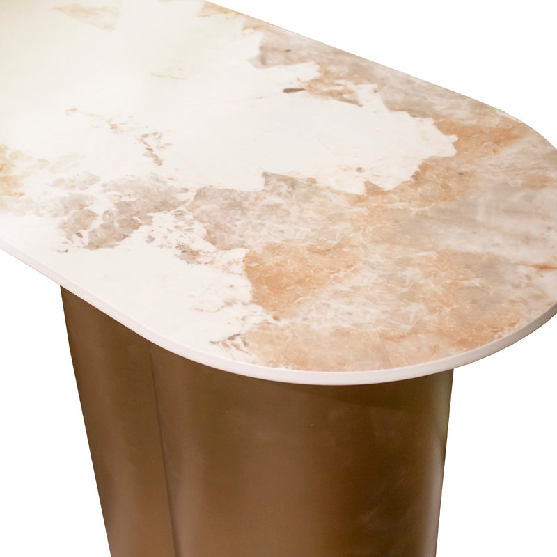 Console table TOULOUSE ceramic top 140x40x76cm frozen gold