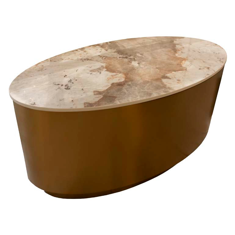 Coffee table TOULOUSE ceramic top 80x40x40cm frozen gold