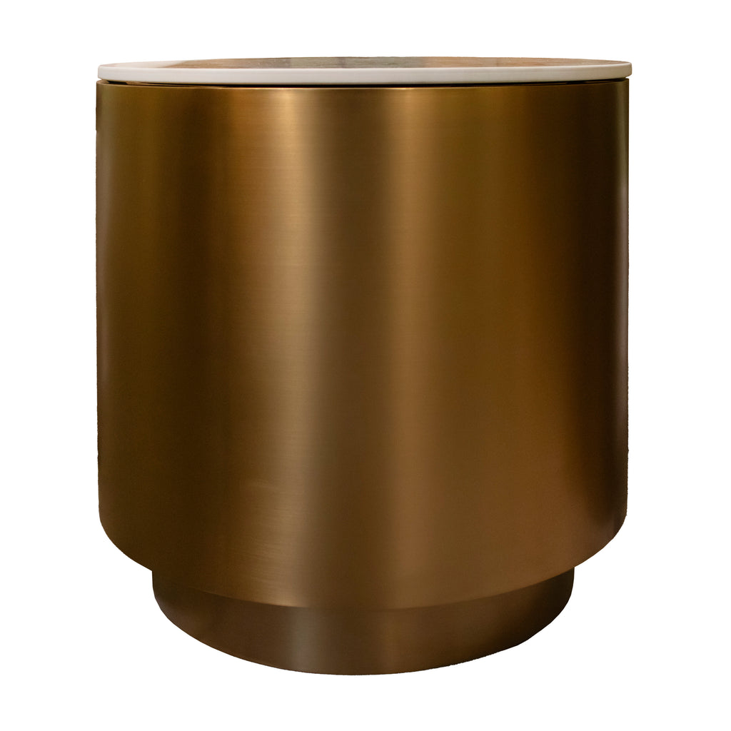 Side table TOULOUSE ceramic top Ø42x45cm frozen gold