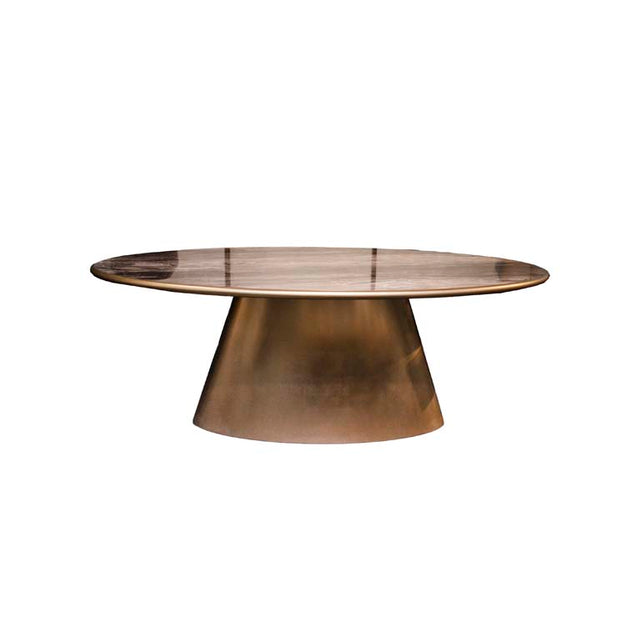 Dining table brownish black ceramic top SS/GOLD 200x110x76