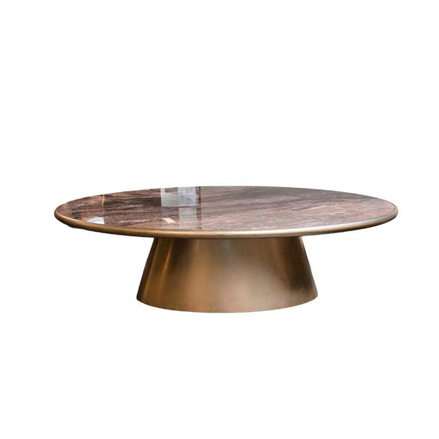 Coffee table brownish black ceramic top SS/GOLD 140x70x40