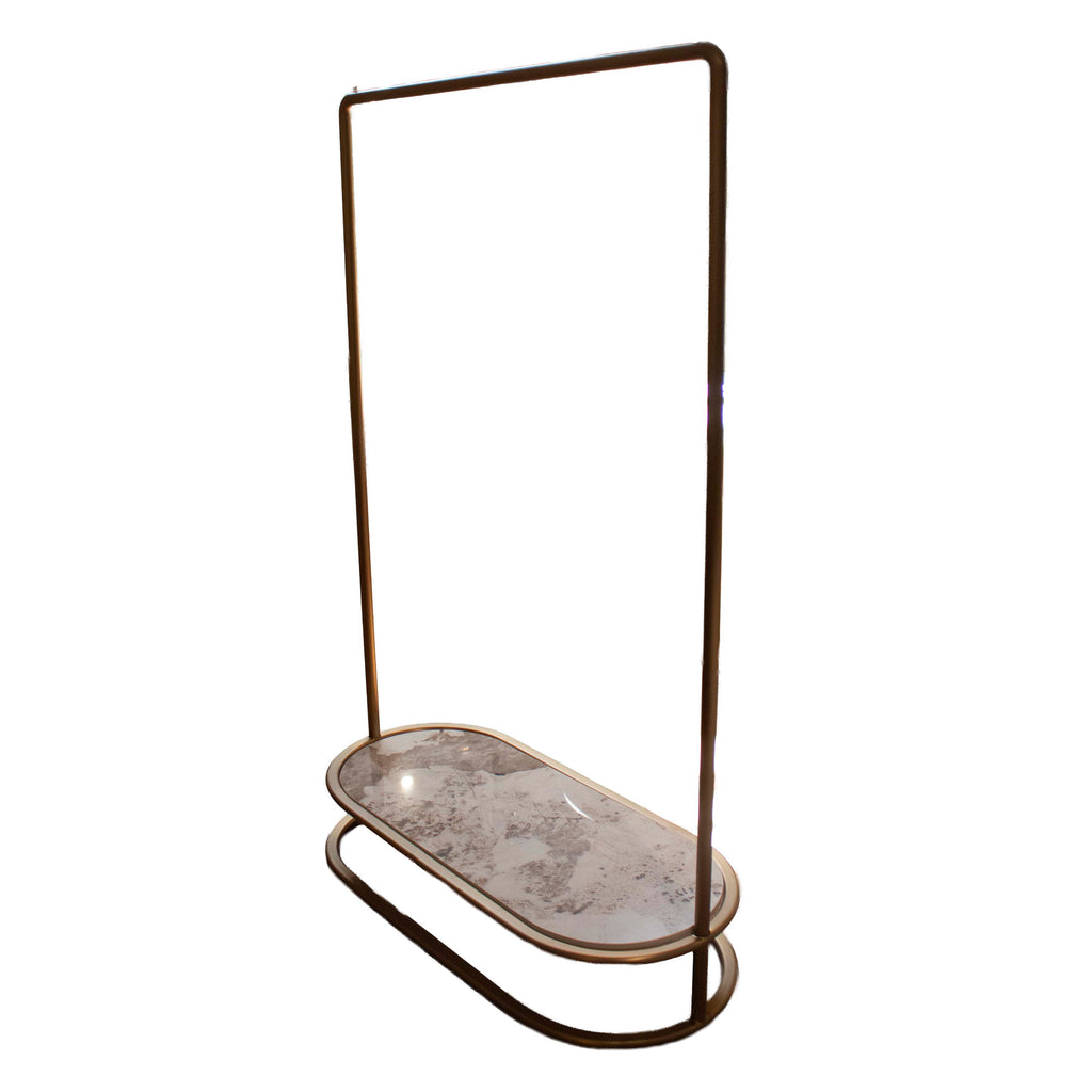 Clothing rack w/ceramic top natural SS/FR.GOLD 100x45x160