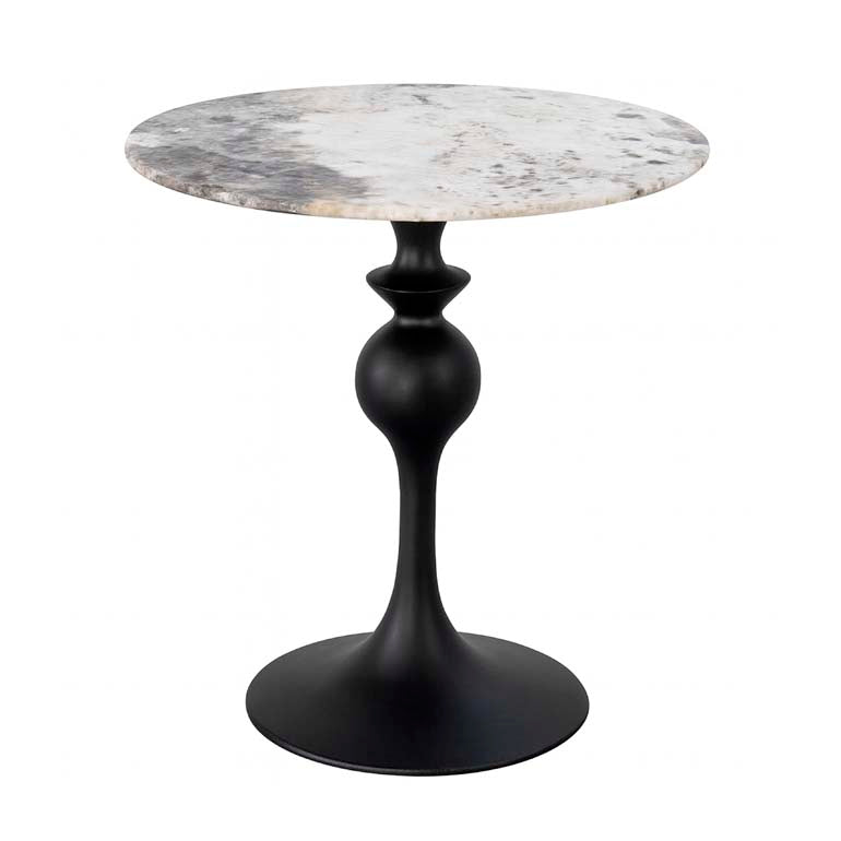 Bistro table elephant white marble look S/BLACK 70x70x76