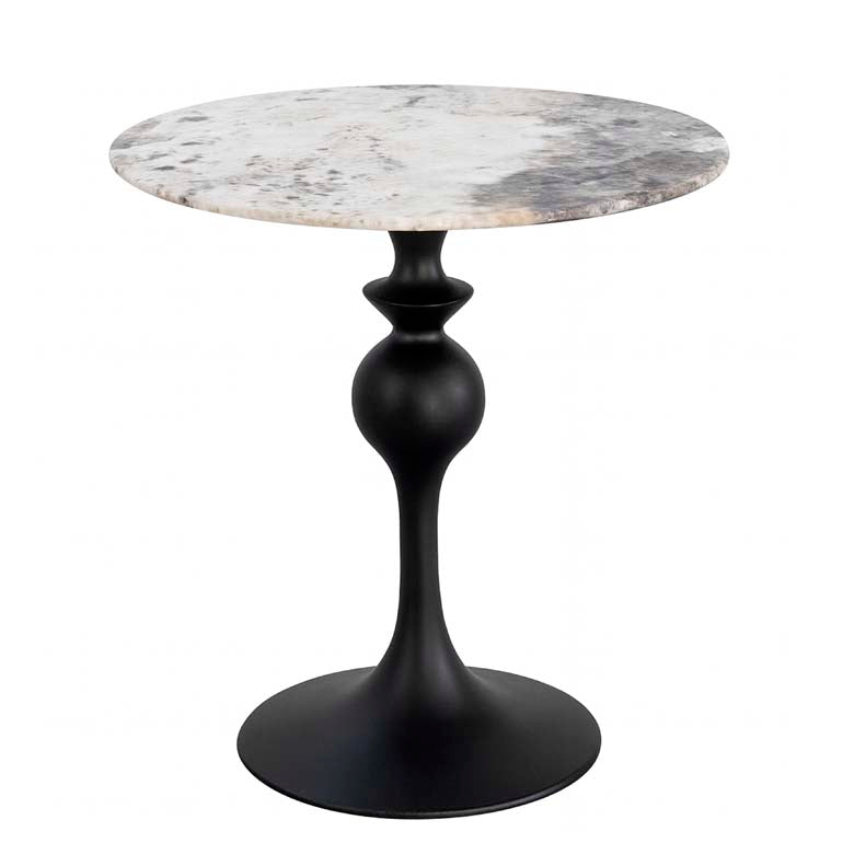 Bistro table elephant white marble look S/BLACK 80x80x76