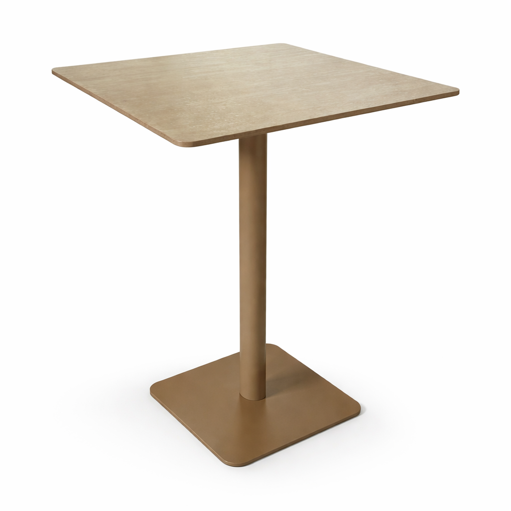 Bistro bartafel voor buiten PARIS keramisch blad 70x70x105cm beige