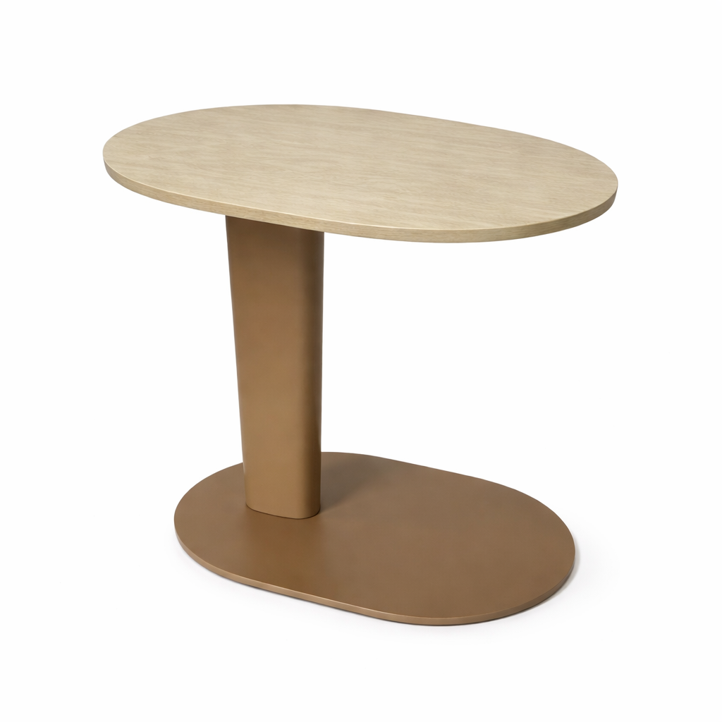 Buiten bijzettafel PARIS keramiek blad 50x35x60cm beige