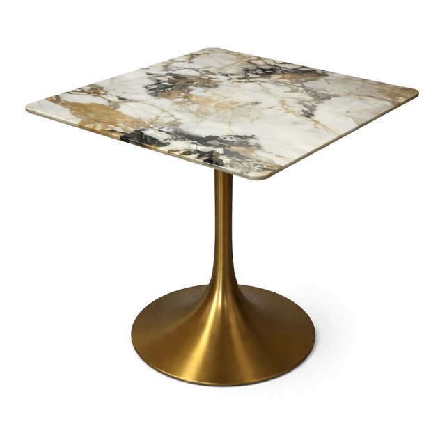 Bistro table TROPEZ ceramic top 70x70x76cm frozen gold