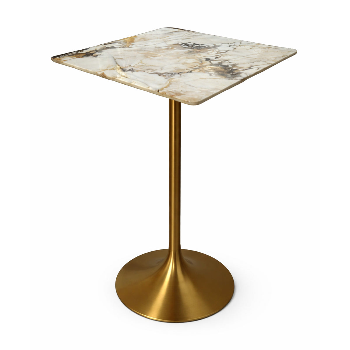 Bistrotafel TROPEZ met keramisch blad 70x70x105cm frozen gold