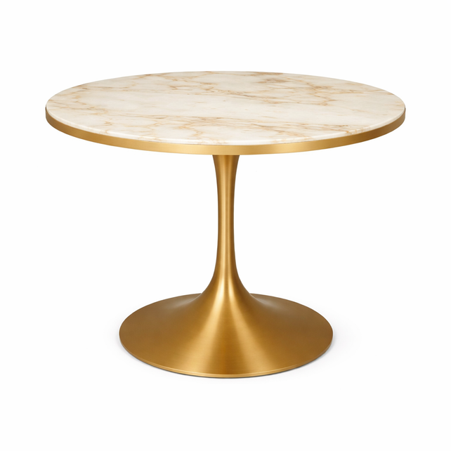 Bistro table TOULOUSE ceramic top Ø70x76cm frozen gold