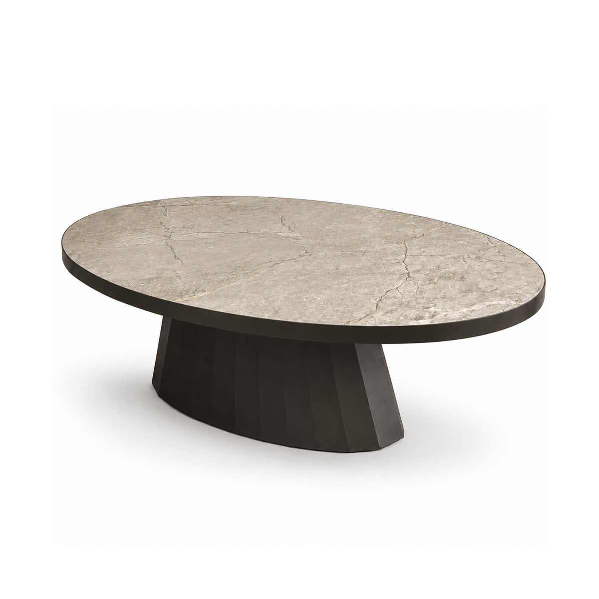 Coffee table ANNECY w/ceramic 130x70x40cm brown