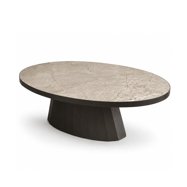 Salontafel ANNECY met keramiek 130x70x40cm bruin