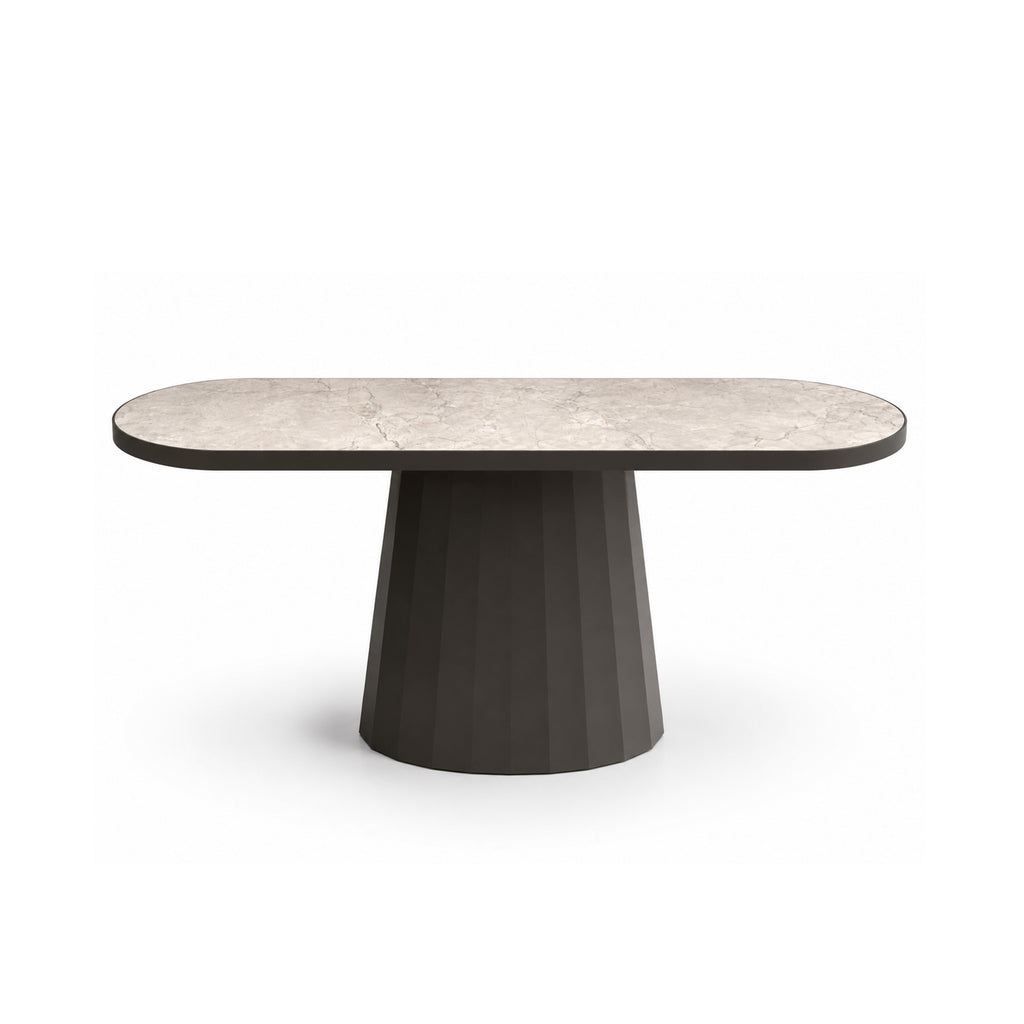 Sidetable ANNECY met keramiek 140x40x76cm bruin