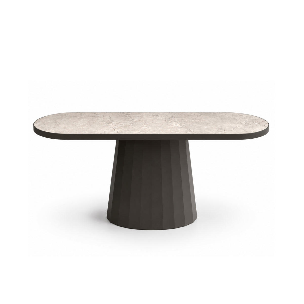 Console table ANNECY w/ceramic 140x40x76cm brown