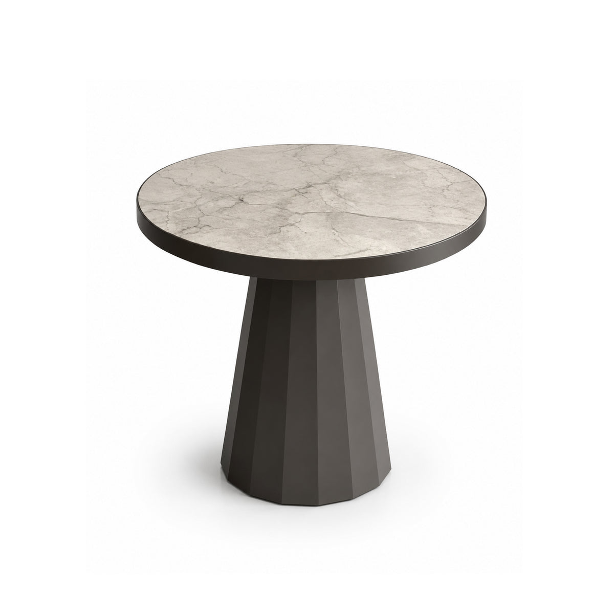 Side table ANNECY w/ceramic Ø50x50cm brown