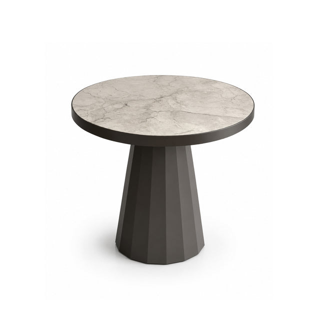 Side table ANNECY w/ceramic Ø50x50cm brown