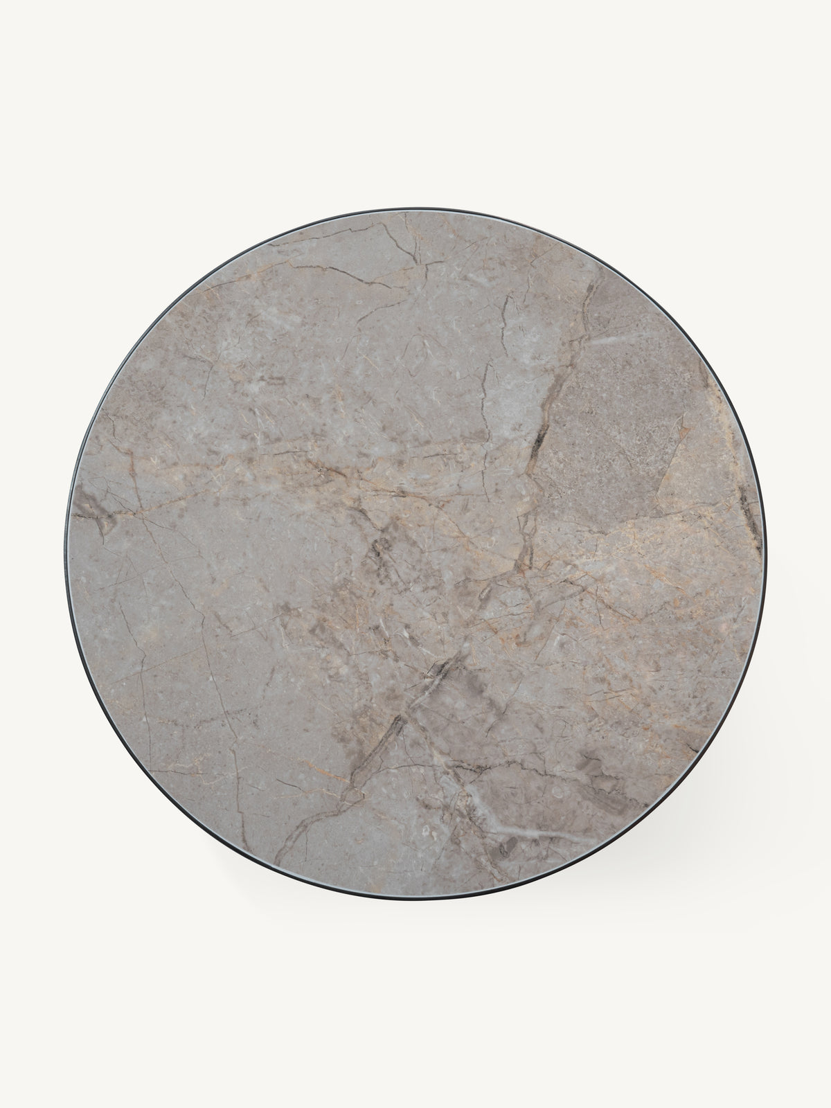 Bijzettafel ANNECY m/keramiek Ø50x50cm bruin