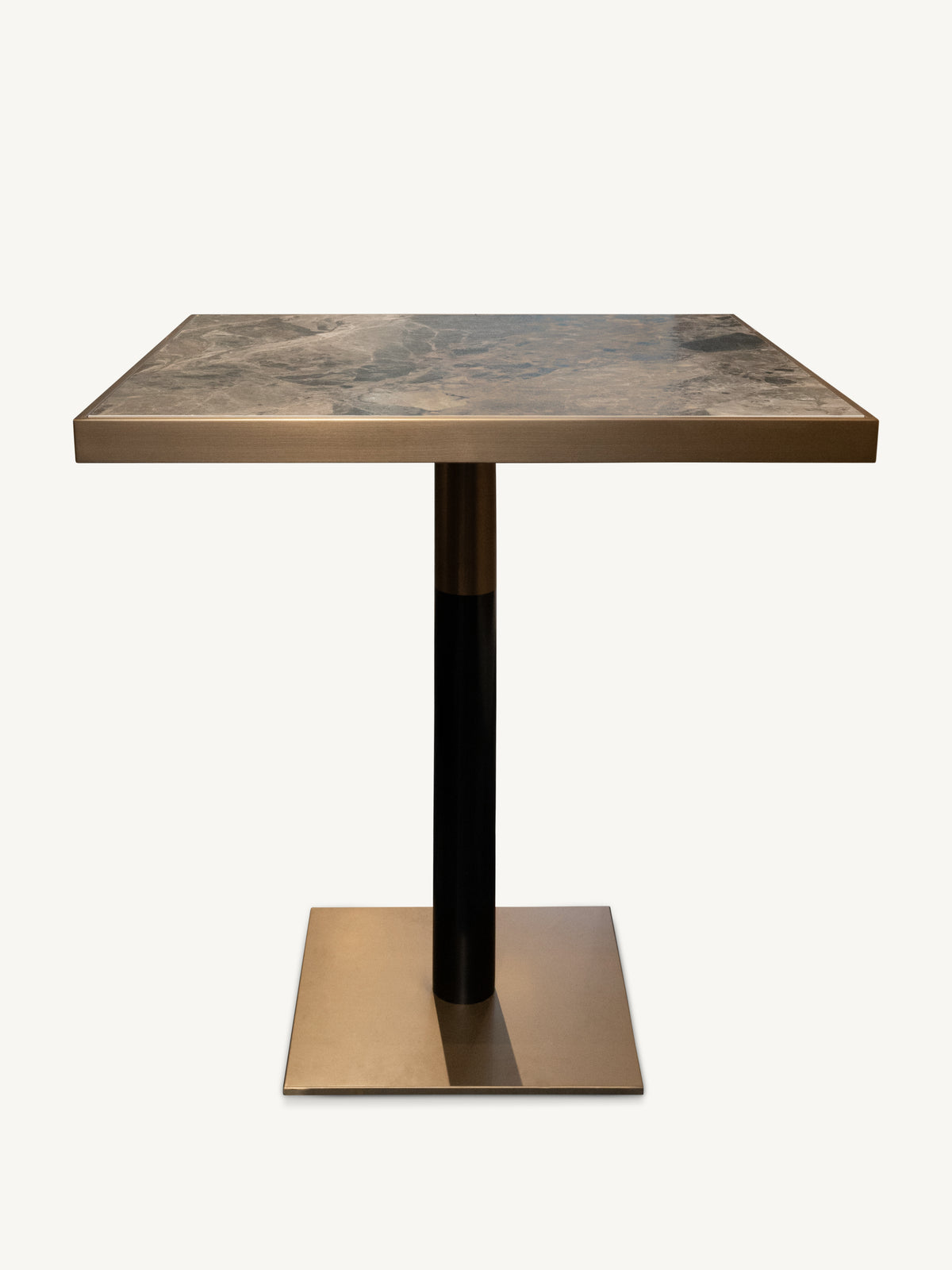 Bistro bar table AVIGNON ceramic top 70x70x105cm frozen gold