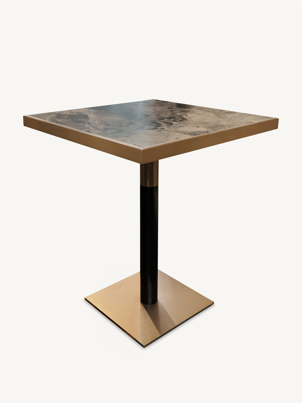 Bistro bar table AVIGNON ceramic top 70x70x105cm frozen gold