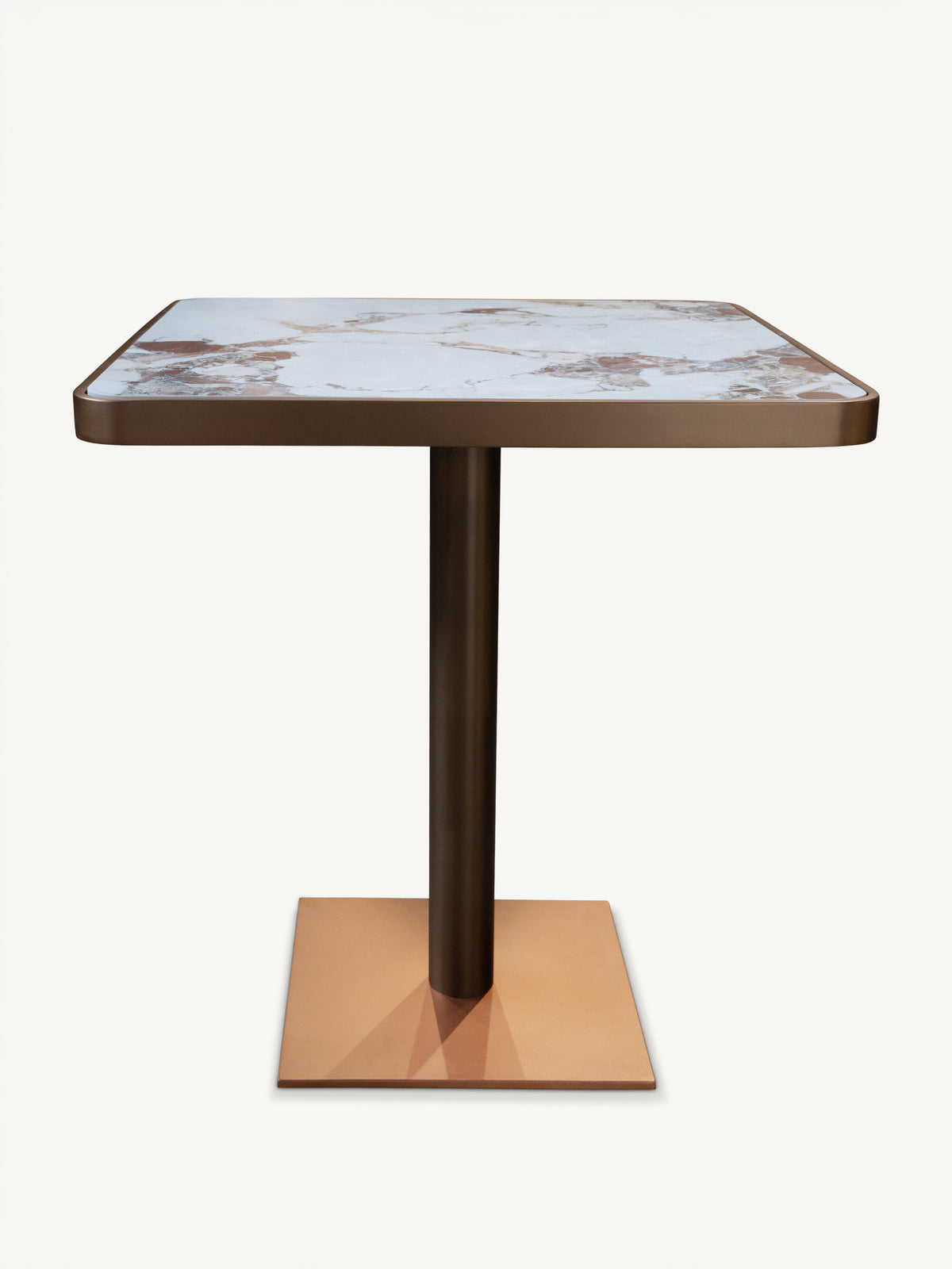 Bistro table BORDEAUX w/ceramic 70x70x76cm rose gold