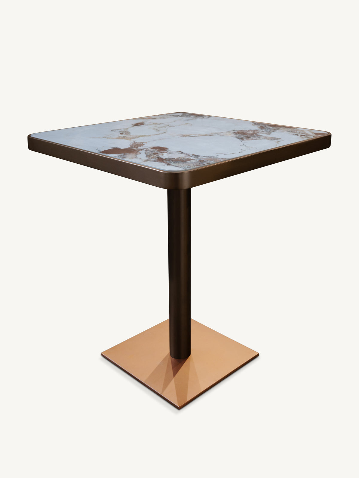 Bistro table BORDEAUX w/ceramic 70x70x76cm rose gold
