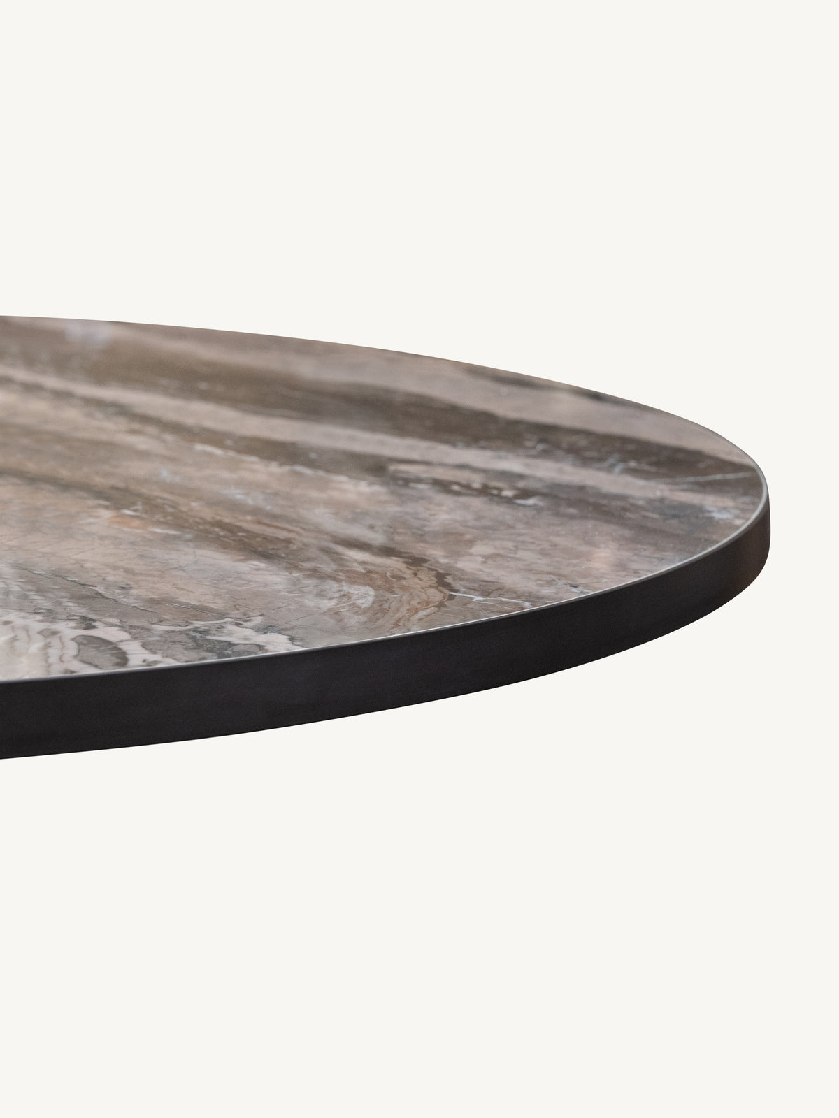 Dining table NIMES w/ceramic Ø120x76cm brown