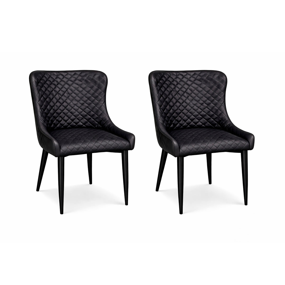 2x Esszimmerstuhl RIVA 53x63x82cm schwarz PU