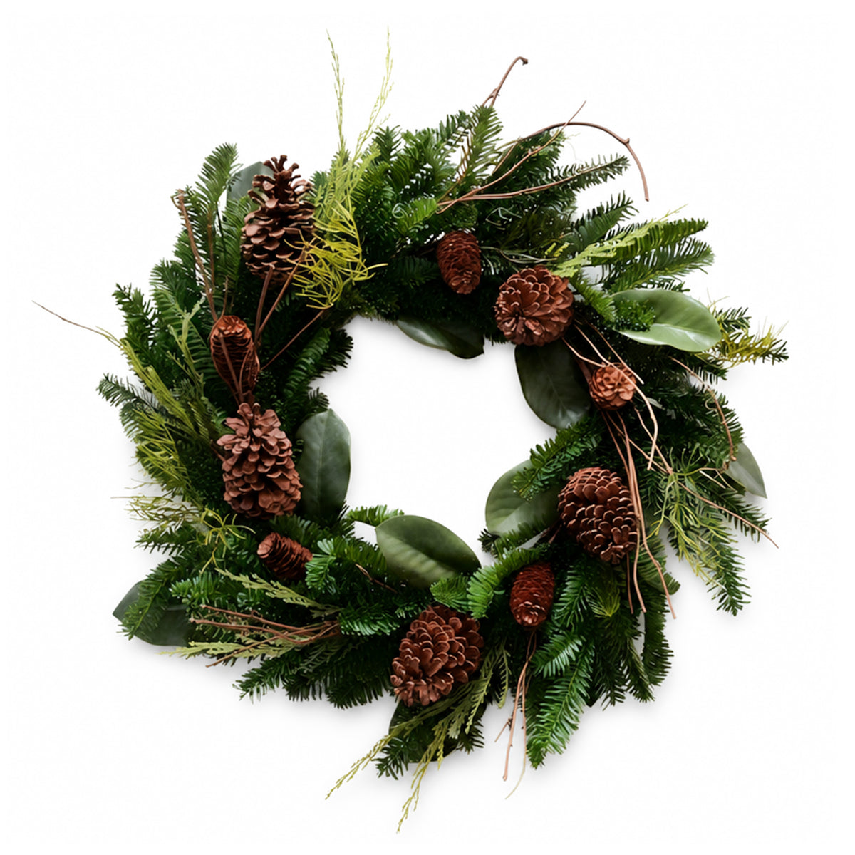 Wreath ROSELLE Ø70cm green