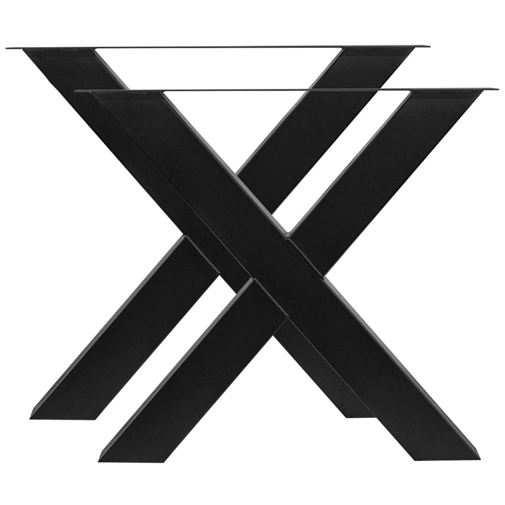 Leg X-shape black SET/2 80x10x72