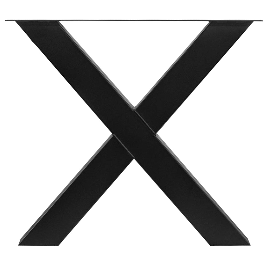 Leg X-shape black SET/2 80x10x72