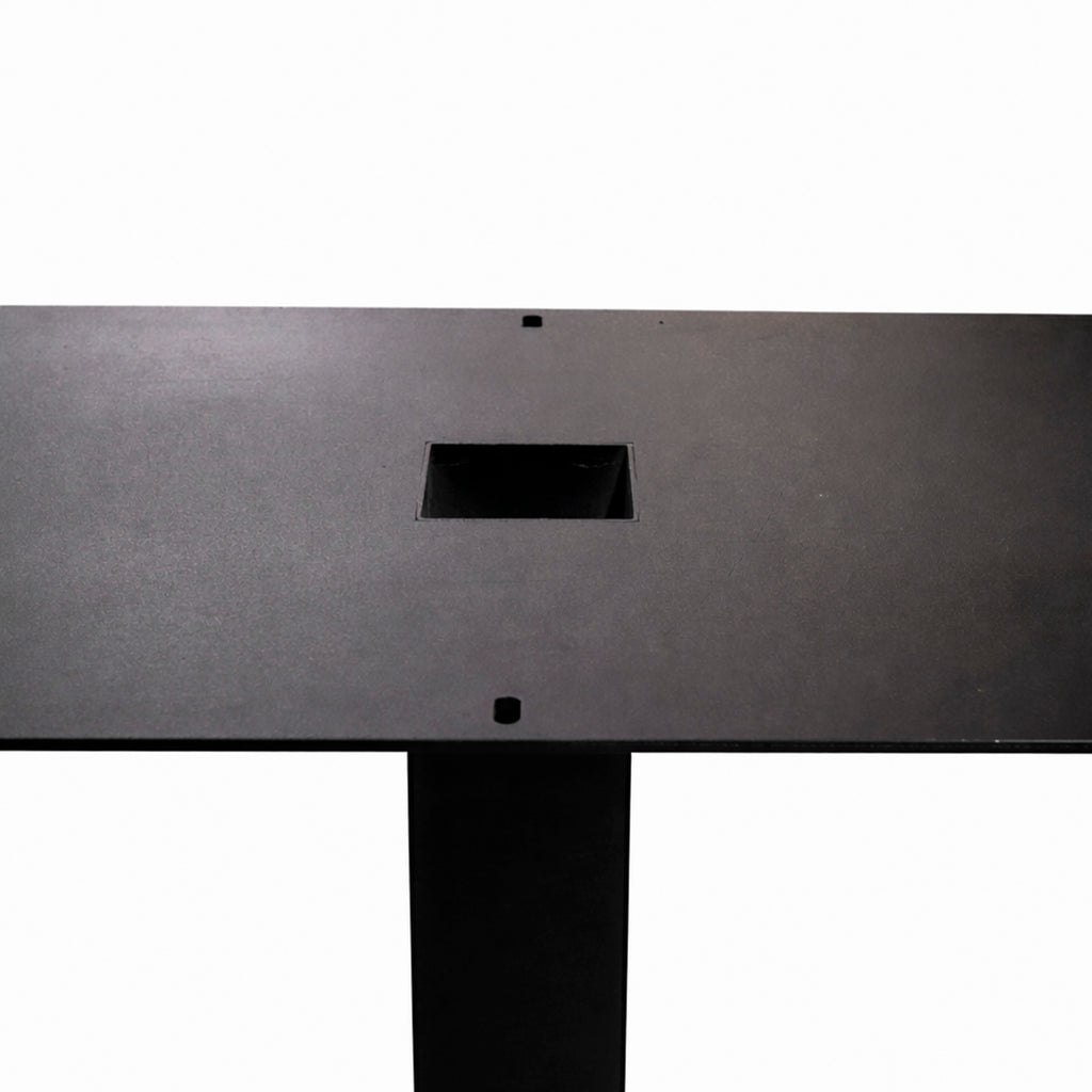 Table triple leg black with footrest 200x55x97